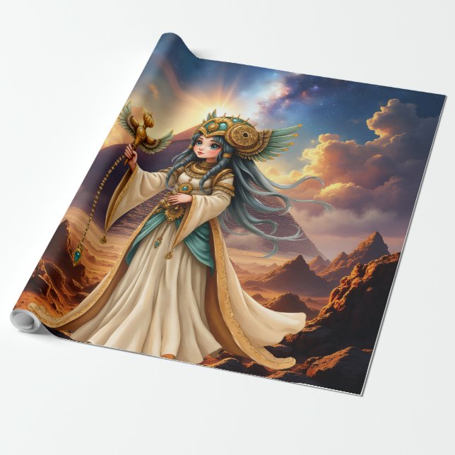 Celestial Priestess of the Golden Pyramid. Wrapping Paper (Unrolled)