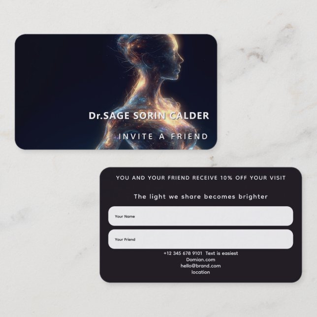 Celestial Pulse Energy Healing Business Card (Front/Back)