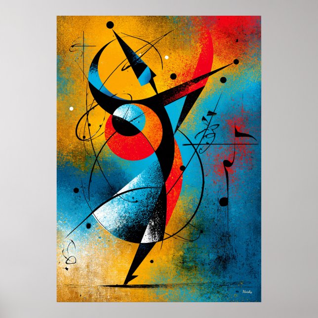 Celestial Pulse – Modern Abstract Geometric Wall Poster (Front)