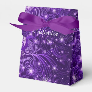 Celestial Purple Swirls & Stars Tent Favour Box