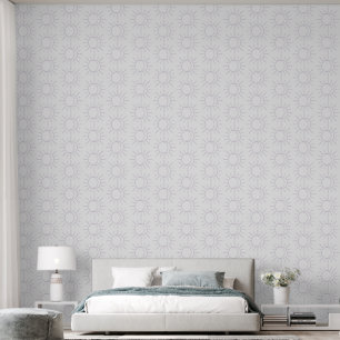 Celestial Purple & White Simple Sun Moon Boho Wallpaper