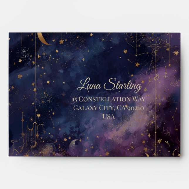Celestial Quinceañera, custom Envelope (Front)