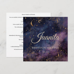 Celestial Quinceañera, custom Invitation