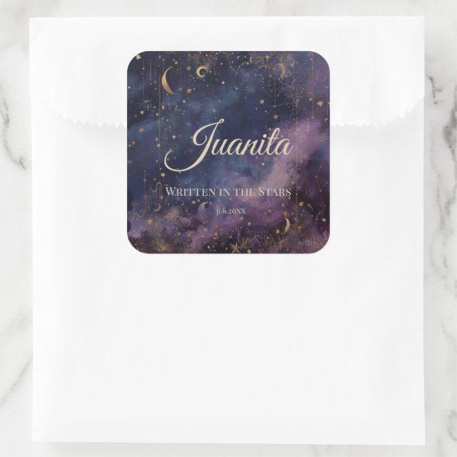 Celestial Quinceañera, custom Square Sticker (Bag)