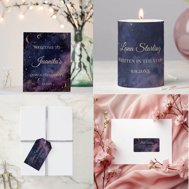 Celestial Quinceañera, custom Square Sticker (Creator Uploaded)