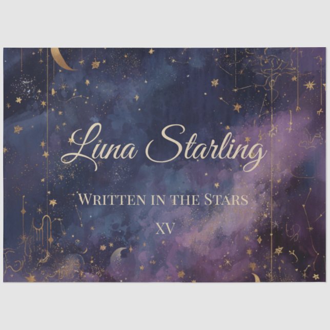 Celestial Quinceañera, custom Tissue Paper (Front)