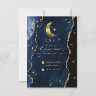 Celestial Quinceanera Stars and Moon Response Card