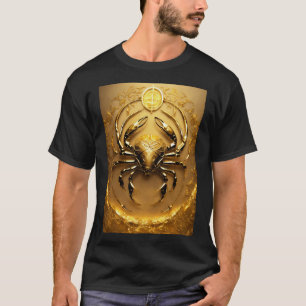 Celestial Radiance: Cancer Zodiac in Glorious Gold T-Shirt