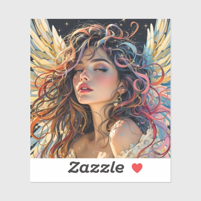 Celestial Radiance – Rainbow Winged Angel Portrait (Sheet)