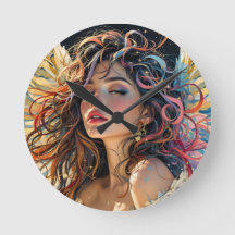 Celestial Radiance – Rainbow Winged Angel Portrait