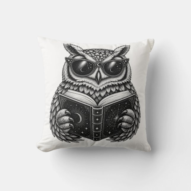 Celestial Reading Owl  Cushion (Front)
