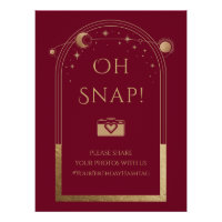 Celestial Red Gold Sun Moon Stars Oh Snap