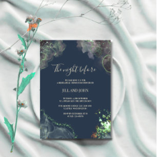 Celestial Rehearsal Dinner Green Wedding Invitation