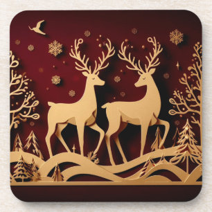 Celestial Reindeer Waltz – Golden Forest Coaster