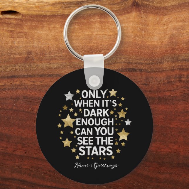 Celestial Resilience: Midnight Star Inspirational  Key Ring (Front)