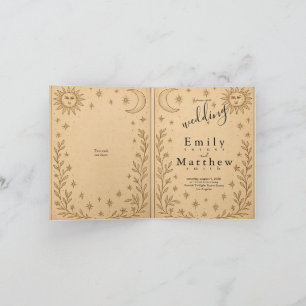 Celestial Romance - Moon and Sun Design Invitation