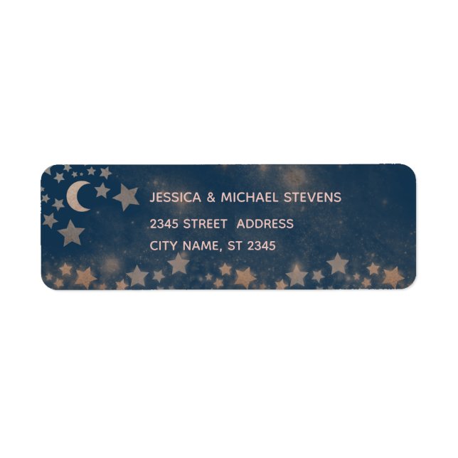 Celestial romantic moon and stars rose gold foil (Front)