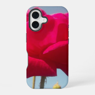 Celestial Rose Beautiful Red Bloom Against Blue iPhone 16 Case