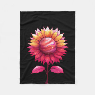 Celestial Rose-black Fleece Blanket