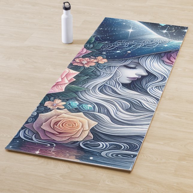 Celestial Rose Witch Dreamscape Yoga Mat (In Situ)