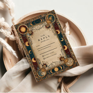 Celestial Royal Baroque Wedding RSVP Card