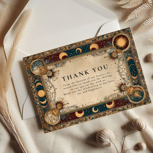 Celestial Royal Baroque Wedding Thank You Card