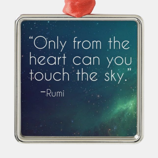 Celestial Rumi Quote Metal Tree Decoration (Front)