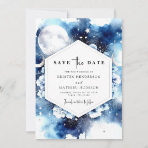 Celestial Rustic Moonlit Wedding Save The Date