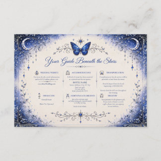 Celestial Sapphire Wings Wedding Enclosure Card