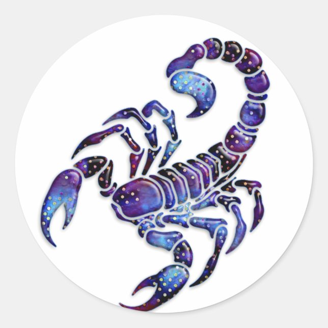 Celestial Scorpion Classic Round Sticker (Front)