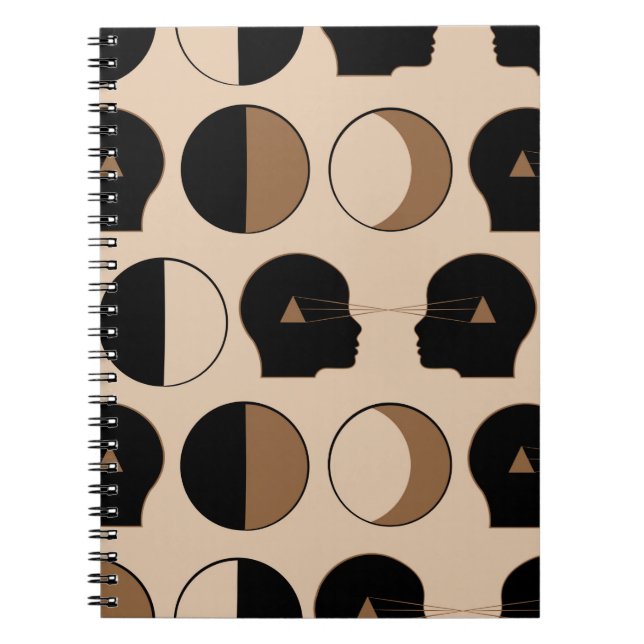 Celestial Seamless Pattern Design with Human Energ Notebook (Front)