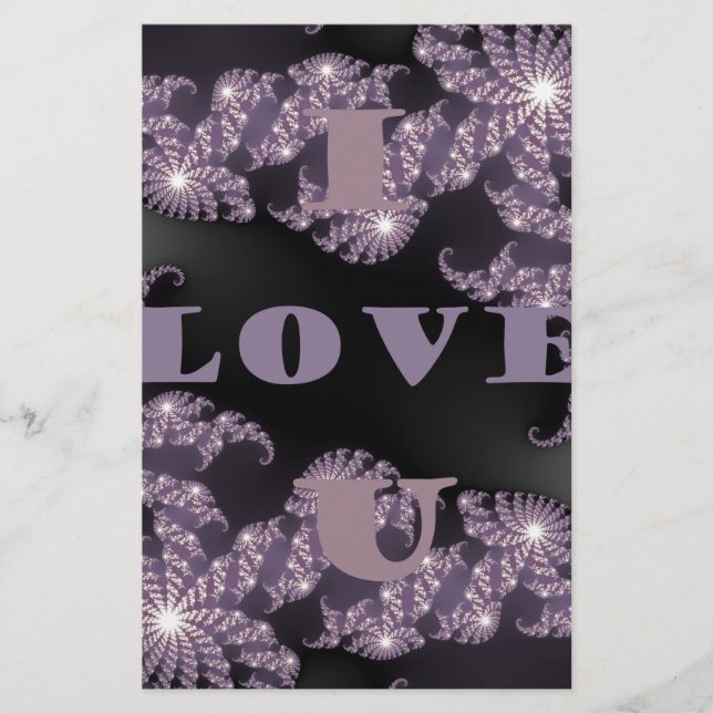 Celestial Sentiments I Love You Galactic Greeting  Stationery (Front)
