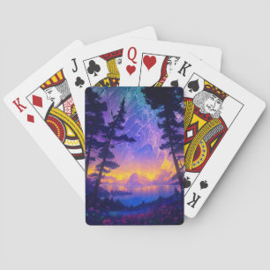 Celestial Serenade, Night Sky's Reflections Playing Cards