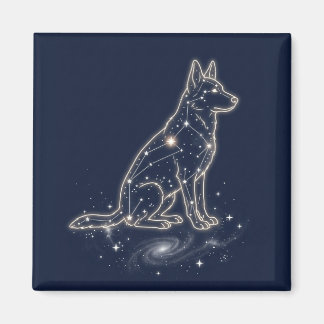 Celestial Shepherd Dog Constellation Starlit Night Magnet