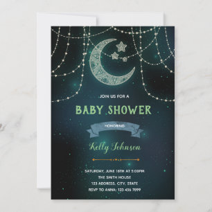 Celestial shower birthday invitation