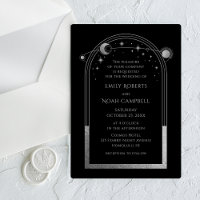 Celestial Silver Sun Moon Astronomy Wedding
