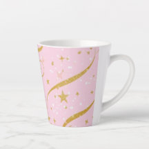 Celestial Sips – Pink & Gold Star Coffee Cup