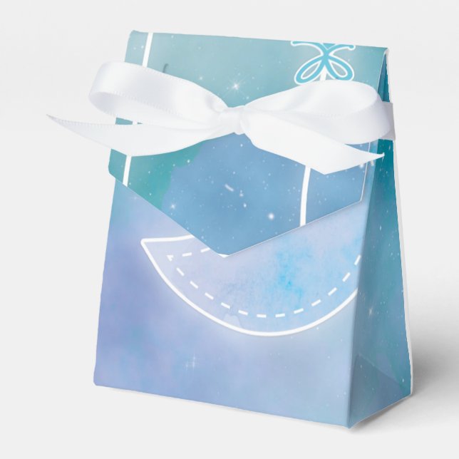 Celestial Sky Galaxy Baby Shower Favour Boxes (Front Side)