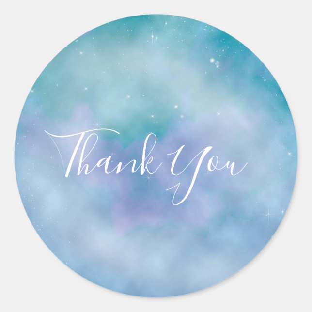Celestial Sky Galaxy Baby Shower Favour Stickers (Front)