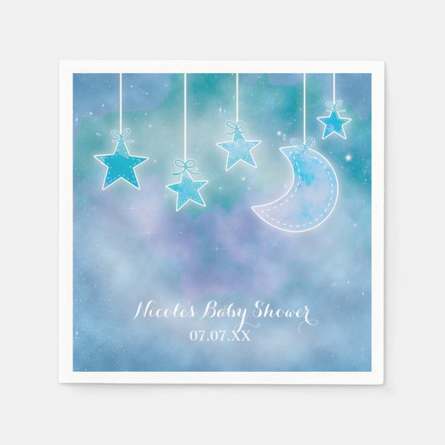 Celestial Sky Galaxy Cosmic Baby Shower Napkins (Front)