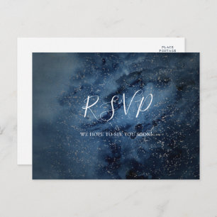 Celestial Sky   Silver Menu Choice RSVP Postcard