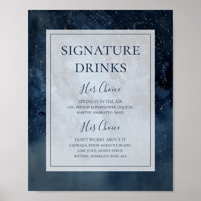 Celestial Sky With Frame Signature Drinks Sign (Front)