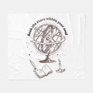 Celestial Soul Wisdom | Vintage Armillary Sphere  Fleece Blanket