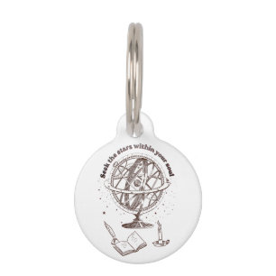Celestial Soul Wisdom   Vintage Armillary Sphere  Pet Tag