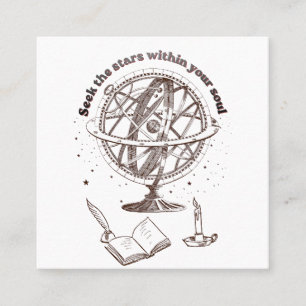Celestial Soul Wisdom Vintage Armillary Sphere Square Business Card