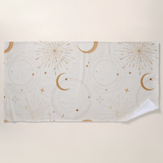 Celestial space light star moon universe fabrics beach towel