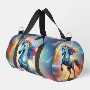 Celestial Spectrum: The Rainbow Unicorn's Arc Duffle Bag
