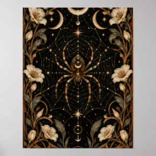 Celestial Spider Constellation Web Halloween Poster