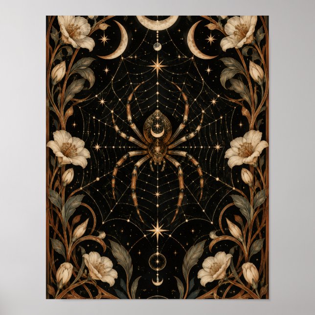 Celestial Spider Constellation Web Halloween Poster (Front)