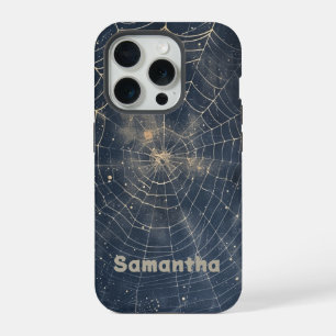 Celestial Spider Web Gothic Starry Night iPhone 15 Pro Case